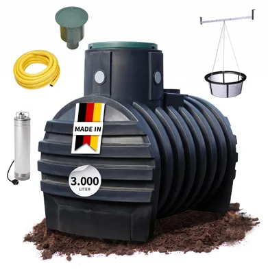 Productafbeelding van 4rain MONO ondergrondse regenwatertank-pakket 3000 L Tuin-Comfort, AI-gegenereerde afbeelding