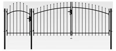Produktbild von Gartentor, Gartentür, Gartenpforte, Doppelflügeltor, Einfahrtstor, Stahl 1,75x4 m Schwarz
