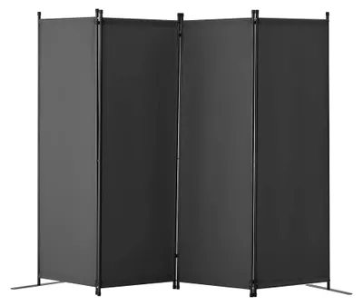 Produktbild von Raumteiler Trennwand 4-teiliger Paravent, Faltbarer Sichtschutz für Büro, Schlafzimmer, Esszimmer, Arbeitszimmer und Balkon, freistehender Raumtrenner (56 x 45 x 172,5 cm), Grau