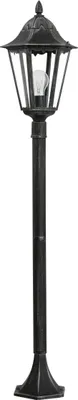 Produktbild von EGLO Außen-Stehlampe Navedo, 1 flammige Außenleuchte, Stehleuchte aus Aluguss und Glas, Schwarz mit Silber-patina, E27 Fassung, 120 cm, IP44