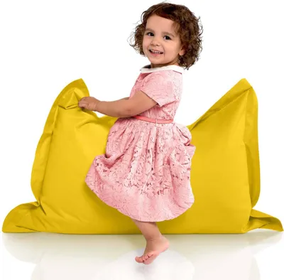 Produktbild von Green Bean® Kinder-Sitzsack 70x100cm mit 70 Liter EPS Perlen Füllung - Indoor & Outdoor - Gelb