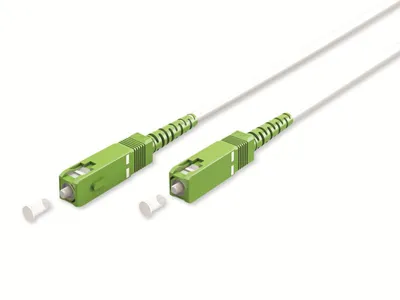 Produktbild von Glasfaserkabel (FTTH), Singlemode (OS2) White, (Simplex), 15 m SC-APC (8°) Stecker > SC-APC (8°) Stecker, halogenfreier Kabelmantel (LSZH), Lichtwellenleiter (LWL)