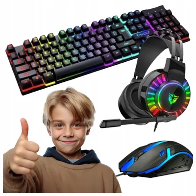 Produktbild von Gaming-Set: Tastatur, Maus und Headset mit RGB