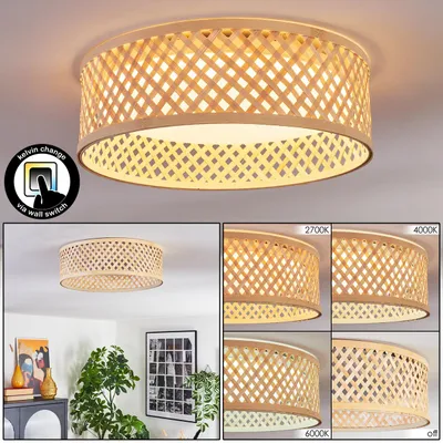 Produktbild von Barcellona Deckenlampe aus Metall/Bambus/Kunststoff in Naturfarben/Weiß