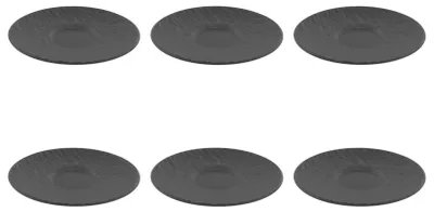 Produktbild von Villeroy & Boch Manufacture Rock 6er Set Kaffeeuntertasse 16 cm schwarz Porzellan