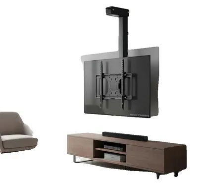 Obrázek produktu pro Motorizovaný držák televizoru, elektrické nastavení sklonu, sklopný design, černá barva