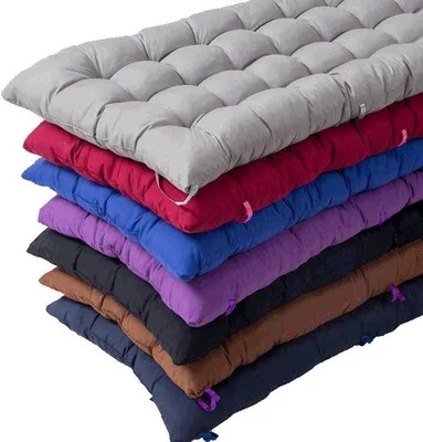Image de Coussin pour banc de jardin 8 cm - solide et confortable - 1 pièce - gris - coton - 120 x 50 cm