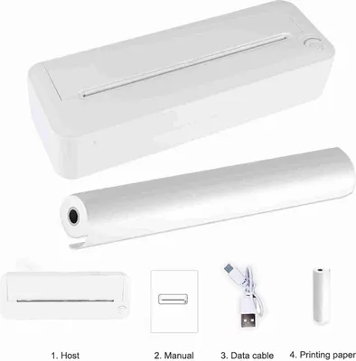 Produktbild von Termálna tlačiareň 200 dpi Bluetooth USB pripojenie Nabíjateľná prenosná bezdrôtová tlačiareň A4 pre textový obrázok Skúška papiera