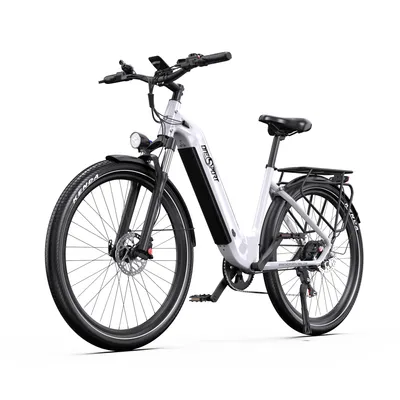 Produktbild von E-Bike für Herren Damen, 27.5 Zoll Elektrofahrrad City E-Bikes & E-Hollandräder mit 18.2AH Akku, Citybike bis zu 140KM Elektrofahrräder LCD & APP Weis