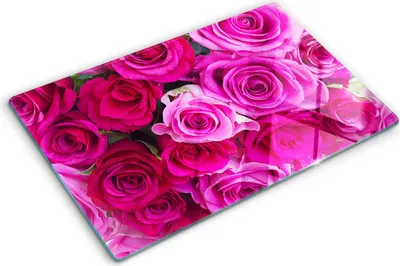 Obrázek produktu pro Kryt varné desky – Kryt na indukční desku – Ochranná skleněná deska – 80x52 cm– Skleněné ochranné desky na sporák –Tvrzené sklo –Kytice růží