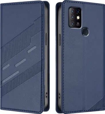 Image de Etui pour Infinix Hot 10, étui portefeuille en cuirPolyuréthaneavec fente pour carte et fonction stand Blau