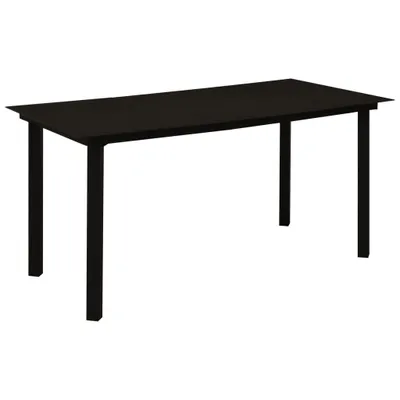 Obrázok produktu pre Záhradný jedálenský stôl čierny 150x80x74 cm oceľ a sklo