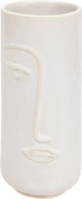 Produktbild von Vase gesicht "soleya" keramik h25cm weiß - Atmosphera créateur d'intérieur