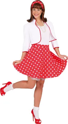 Produktbild von Rockabilly Rock rot mit weißen Punkten für Damen