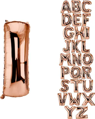 Immagine prodotto di Palloncino a forma di lettera "I", 100 cm, color rosa oro, per decorazioni di compleanno
