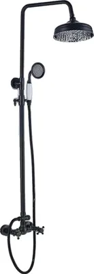 Produktbild von Duschsystem, verstellbare Duschstange, Regendusche, schwarz