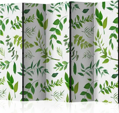 Produktbild von Akusticher Raumteiler Botanik Foto Paravent 225x172 cm beidseitig auf Vlies-Leinwand bedruckt Akustikschaum Trennwand Spanische Wand Sichtschutz Home Office Natur Pflanzen Blätter b-C-0266-z-c