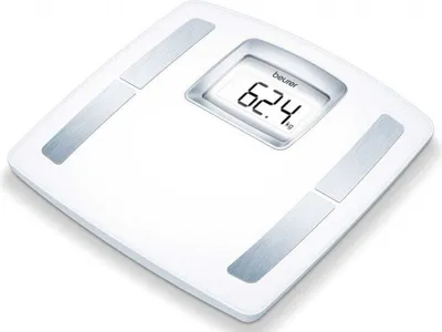 Produktbild von Beurer BF 400 Elektronische Personenwaage, max. 180 kg Tragkraft, LCD-Infodisplay, Körperfettanalyse, Körpermuskelanalyse, Körperwasseranalyse, Speicherfunktion, automatische Personenerkennung