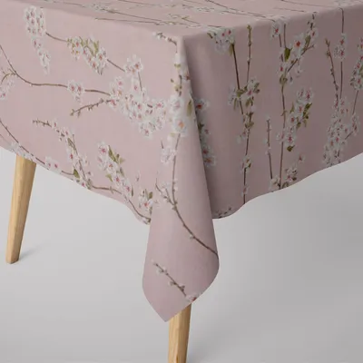 Produktbild von SCHÖNER LEBEN. Tischdecke Almond Blossom Mandelblütenzweige rosa Größe 110x110cm