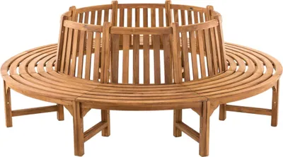 Produktbild von Baumbank SUTOR - Holz Teak 250x250x92 cm | Kreisrunde Sitzbank Mit Lehne Baumbank Gartenbank Für Baum