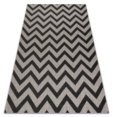 Produktbild von TEPPICH SIZAL FLOORLUX 20340 silber / schwarz ZICKZACK Grau 120x170 cm