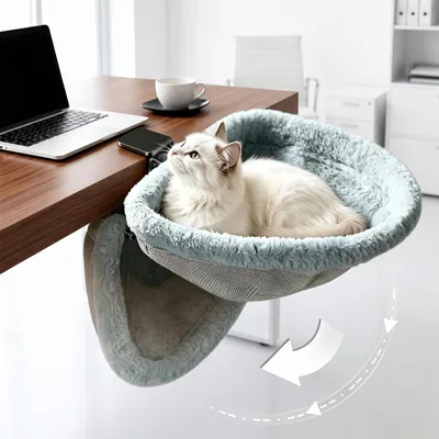 Imagen del producto de Solidchoice - Cama plegable para gatos, ideal para colocar en el escritorio, con ajuste de 90°