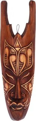 Produktbild von Maske bemalt 30 cm, Holz-Maske aus Bali, Wandmaske