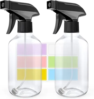 Imagen del producto de Botella pulverizadora de plástico, 300 ml, con pulverizador ajustable, para plantas y limpieza