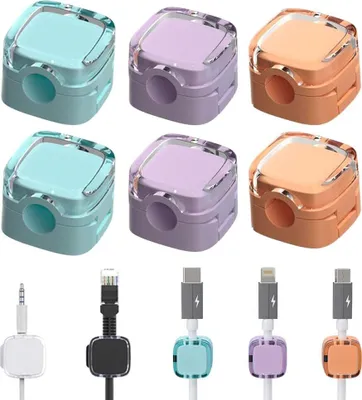 Produktbild von Magnetic Cable Clips – Selbstklebende Kabelorganizer in Transparenter Farbe, Für Schreibtisch, Nachttisch, Ladekabel