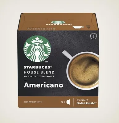 Produktbild von Starbucks House Blend, Kaffeekapsel, Americano, Dolce Gusto, Mehrfarbig, 12 Stück(e)
