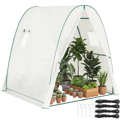 Immagine prodotto di Serra Outsunny con porta scorrevole, 2 finestre, serra in plastica resistente all'inverno con struttura in acciaio