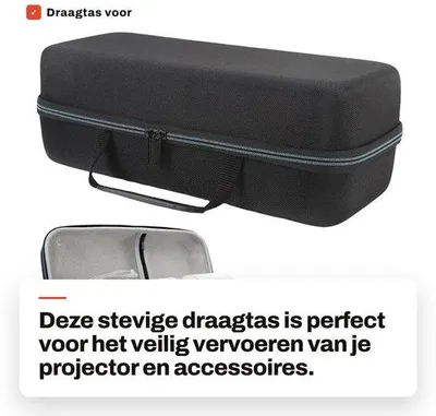 Productafbeelding van Dailygoods - Draagtas voor Projectoren met Ruimte voor Kabels en Accessoires
