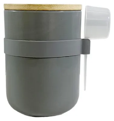 Produktbild von Omgoods - 800 ml Keramische Vorratsbehälter mit Deckel und Löffel – Ideal für Kaffee, Tee und Gewürze