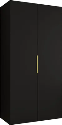 Produktbild von MEBLE KRYSPOL, Kleiderschrank, Schrank 100 cmx202x52, Schwarz, Gold