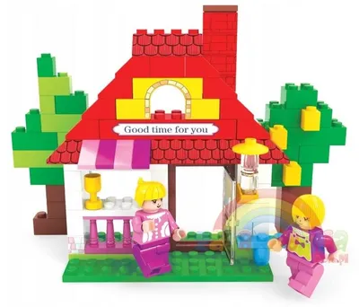 Produktbild von Dromader 24404 Konstruktionsbausteine Haus Bäume Set