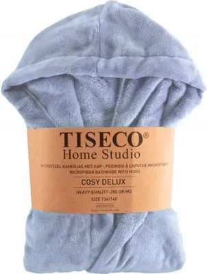 Produktbild von Unyqoos® Kinder-Hausmantel COSY KIDS – kuscheliger Kamerjas aus Microflanell (280 g/m²), für Kinder, Größe 158/164, Nova Blue, ideal zum Spielen und Entspannen