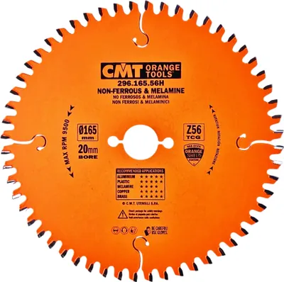 Produktbild von CMT | Sägeblatt für Laminat, Kunststoff und NE-Metalle ø 165/20 mm Z56 TFZ/TCG