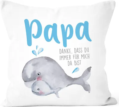 Produktbild von Kissen-Bezug Danke dass du immer für mich da bist Geschenk für Mama Papa Muttertag Vatertag SpecialMe® Papa weiß 40cm x 40cm