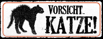 Image de vianmo Panneau en bois 10x27 cm Vorsicht Katze