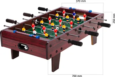 Obrázek produktu pro Mini stolní fotbálek s nožičkami, 70 x 37 x 25 cm, tm. dřevo