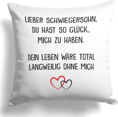 Produktbild von 22Feels Schwiegersohn Geschenk Bräutigam Hochzeit Deko Kissen Männer Dekoration Weihnachten Geburtstag Wohnaccessoire Wohnzimmer Schlafzimmer Couch