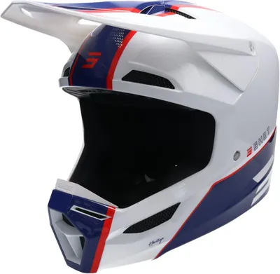 Image de Casque de motocross SHOT FURIOUS HERITAGE bleu-blanc-rouge XS