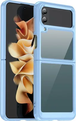 Produktbild von König Design Hülle kompatibel mit Samsung Galaxy Z Flip4 5G Kunststoff Soft Handyhülle - Handy Case Blau