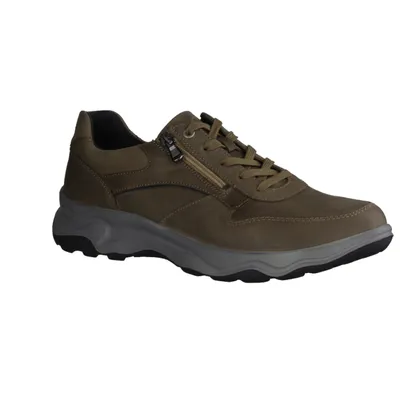 Produktbild von Waldläufer H-Max 718006-090 Herren Schnürer, Carbon/Schwarz Leder, H-Weite - Herrenschuhe Sneaker / Schnürschuh, Beige, leder (crazy horse bear)