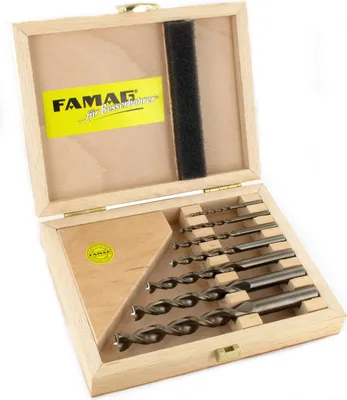 Produktbild von FAMAG Holzspiralbohrersatz 7-teilig D=3,4,5,6,8,10,12mm im Holzkasten 1594507