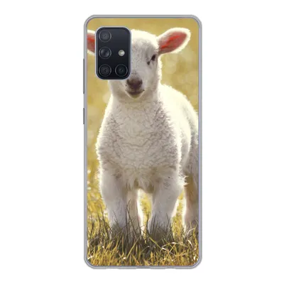 Produktbild von MuchoWow® Handyhülle Schutzhülle Hülle für Samsung Galaxy A51 Schafe - Gras - Sonne Silikon Softcase Handy Hülle - Schutzabdeckung