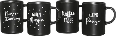Obrázok produktu pre Ritzenhoff & Breker hrnček na kávu "SVART", 390 ml, z porcelánu, vhodný do umývačky riadu, farba: čierna, - 4 ks (420852)