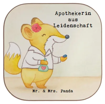 Produktbild von Mr. & Mrs. Panda Untersetzer für Gläser Apothekerin Leidenschaft Design - Weiß - Geschenk, Pharmazie, Beruf, gläseruntersetzer, Lustig, Spruch, Staatsexamen, Glas