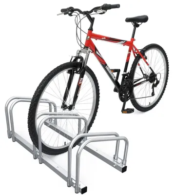 Produktbild von VOUNOT® Fahrradständer für 3 Fahrräder, Boden und Wandmontage, Silber