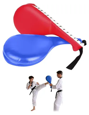 Imagen del producto de TRANKIELO® - 2 protectores de piernas para taekwondo – fabricados con cuero sintético Polyurethanduradero – herramientas de entrenamiento ligeras y resistentes al desgaste